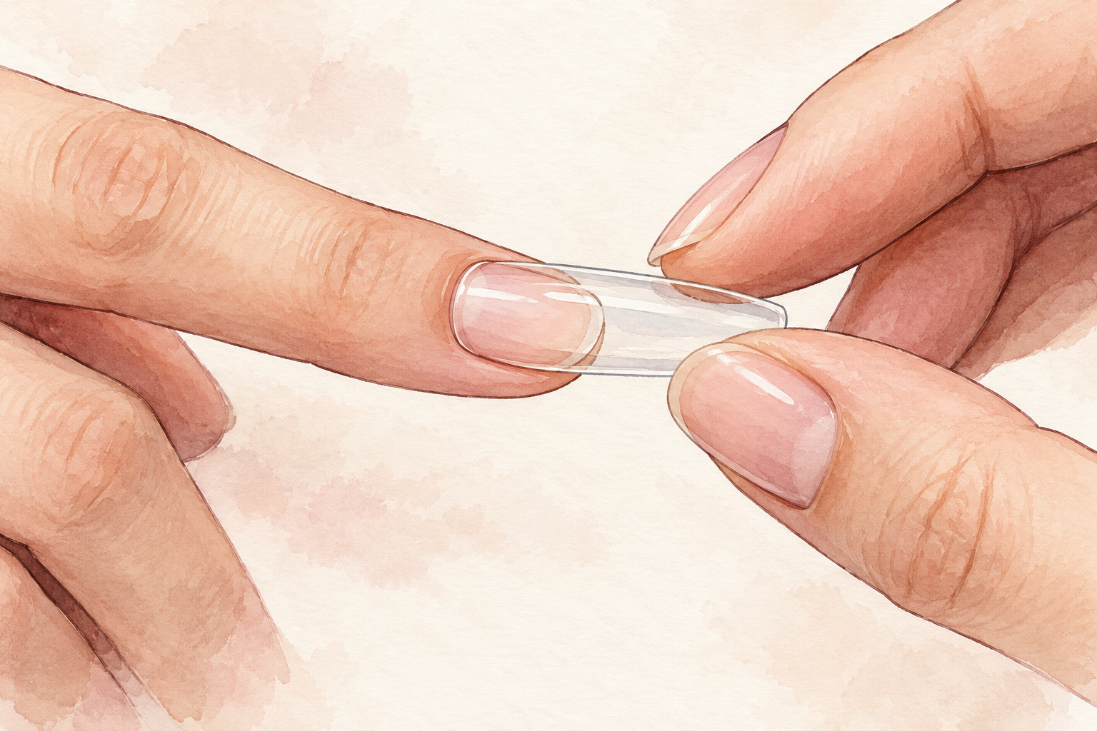 A clean empty dual form is held over a bare nail to check its fit.