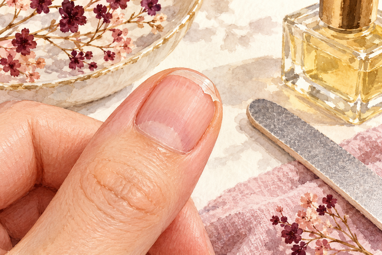 A bare short nail is observed in daylight.