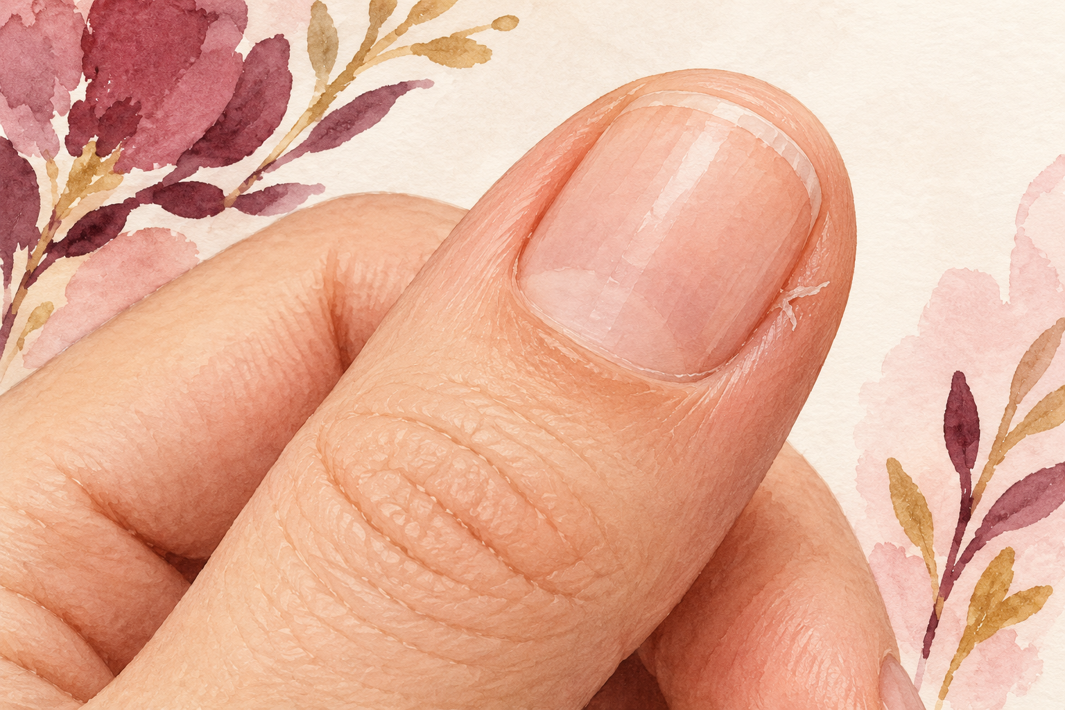 A nail margin is observed in daylight.